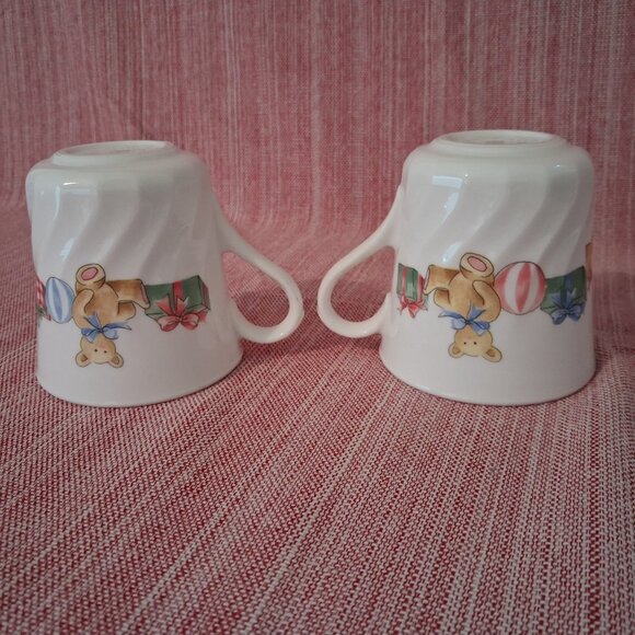 CorningWare Vintage Holiday Christmas Teddy Bear Mugs Set of 2 - Picture 4 of 5
